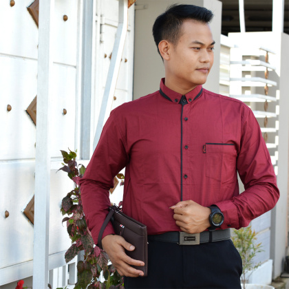 kemeja polos pria lengan panjang POLOS 30S PJB416