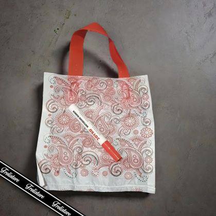 Z067 23x25cm 50 lembar KECIL tas kantong soft handle plastik ornamen souvenir