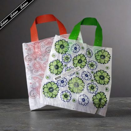 Z067 23x25cm 50 lembar KECIL tas kantong soft handle plastik ornamen souvenir