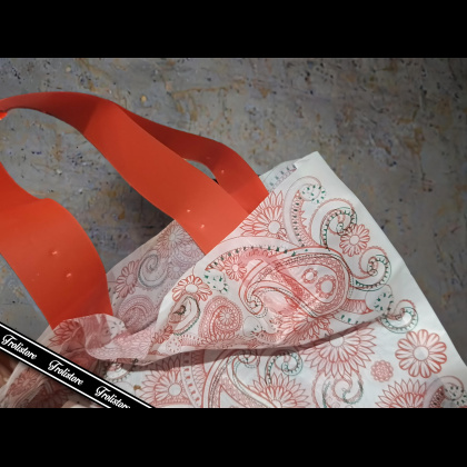 Z067 23x25cm 50 lembar KECIL tas kantong soft handle plastik ornamen souvenir