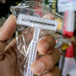 Z146 Alat cukur kumis jenggot 2 mata pisau stainless