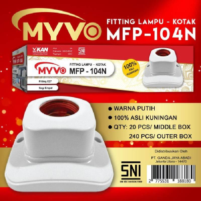 Z244 ORI MYVO SNI fitting lampu kuningan kotak atap plafon