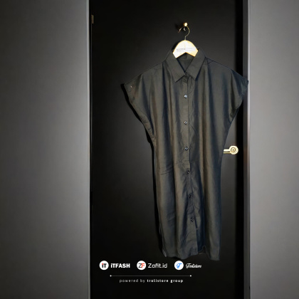 Z701 ATASAN TUNIK KANCING OUTER BAJU TUNIK POLOS WANITA POLYMICRO HALUS LEMBUT