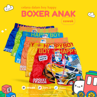Z407 4-10th L BOXER ANAK COWOK HAPPYBOY Caleenew PAUD TK SD CD celana dalam boxer anak