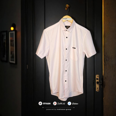 Z836 PALALA Kemeja Hem Pria Lengan Pendek Kemeja Polos Cowok