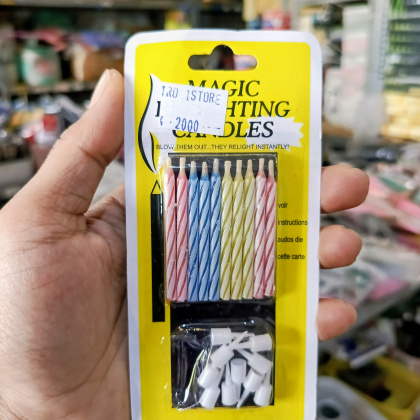Z071 10Biji Lilin MINI MAGIC ultah pelangi ulir OTOMATIS NYALA KEMBALI