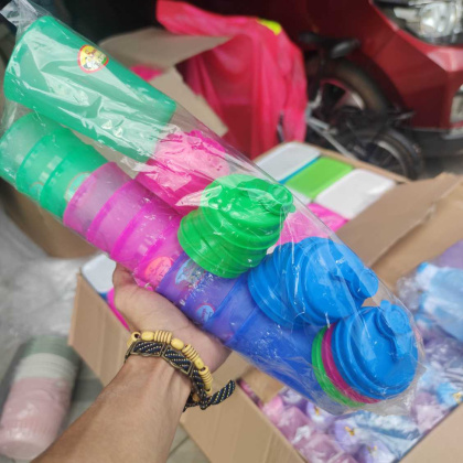 Z207 14x5cm Gelas anak + tutup lubang flip top Snoopi TANTOS lentur anti pecah