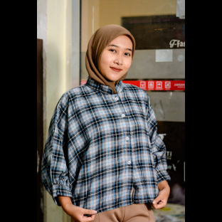Y975 KEMEJA WANITA FLANEL CEWEK LENGAN PANJANG ALL SIZE BB 45-65KG