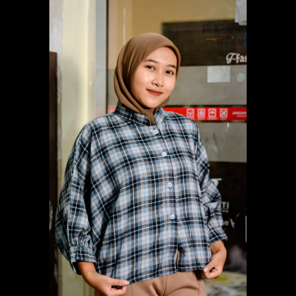 Y975 KEMEJA WANITA FLANEL CEWEK LENGAN PANJANG ALL SIZE BB 45-65KG