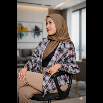 Y975 KEMEJA WANITA FLANEL CEWEK LENGAN PANJANG ALL SIZE BB 45-65KG