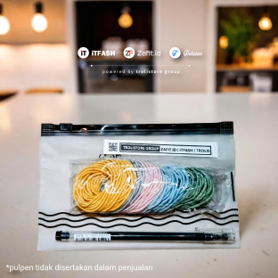 Z892 isi 100 BIJI IKAT RAMBUT KARET + POUCH