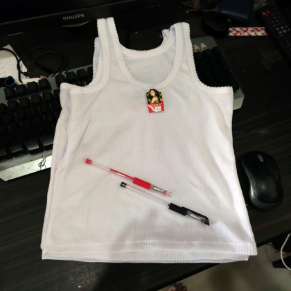 Z031 2-4th kaos dalam anak NKL L polos putih cowok cewek