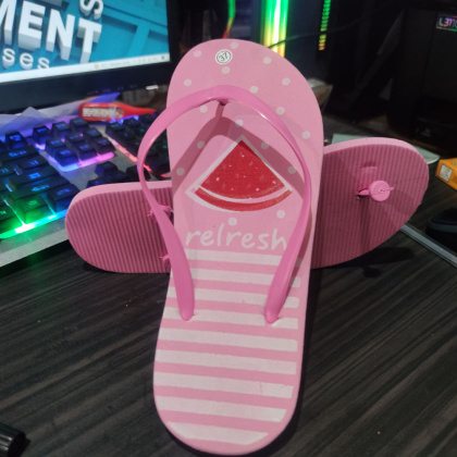 Z018 SANDAL CEWEK SPON BUSA RINGAN KARAKTER SMILE NANAS SEMANGKA