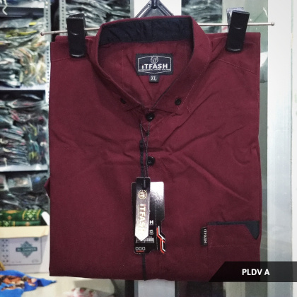 Z715 PLDV Hem polos pria lengan pendek