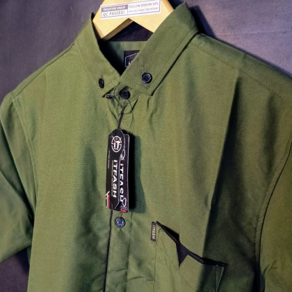 Z715 PLDV Hem polos pria lengan pendek