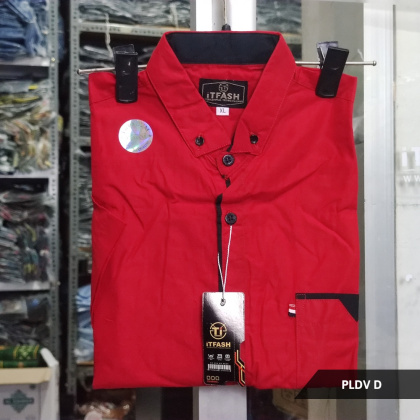 Z715 PLDV Hem polos pria lengan pendek