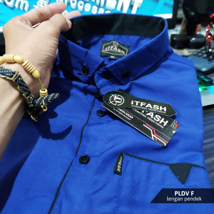 Z715 PLDV Hem polos pria lengan pendek