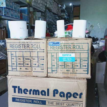 Z405 57 x 30 mm LOGO BANK Kertas thermal hitam kasir EDC ATM