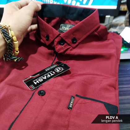 Z715 PLDV Hem polos pria lengan pendek