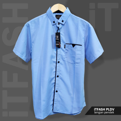 Z715 PLDV Hem polos pria lengan pendek