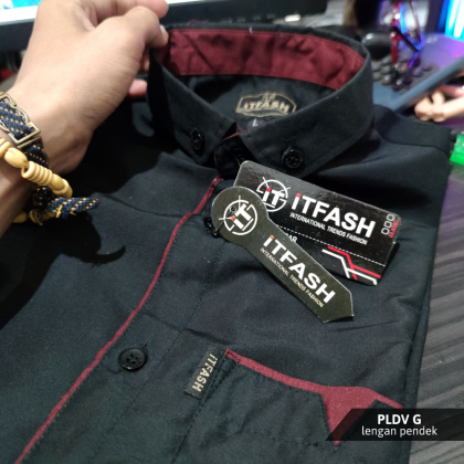 Z715 PLDV Hem polos pria lengan pendek