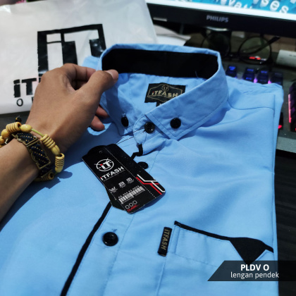 Z715 PLDV Hem polos pria lengan pendek