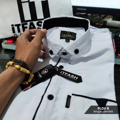 Z715 PLDV Hem polos pria lengan pendek