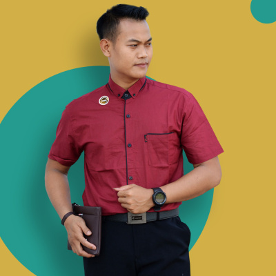 Z715 PTXU Hem polos pria lengan pendek