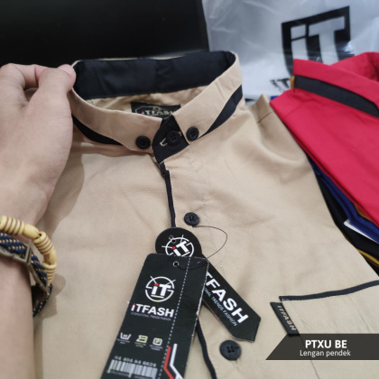 Z715 PTXU Hem polos pria lengan pendek