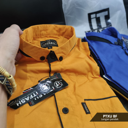 Z715 PTXU Hem polos pria lengan pendek