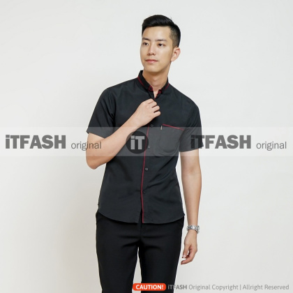 Z715 PTXU Hem polos pria lengan pendek