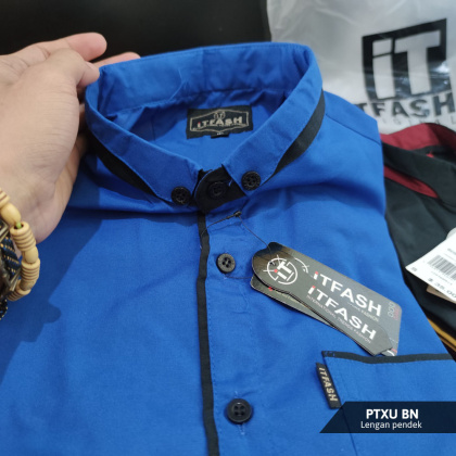 Z715 PTXU Hem polos pria lengan pendek