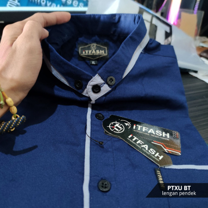 Z715 PTXU Hem polos pria lengan pendek