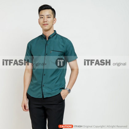 Z715 PTXU Hem polos pria lengan pendek