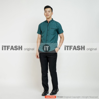 Z715 PTXU Hem polos pria lengan pendek