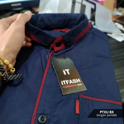 Z715 PTXU Hem polos pria lengan pendek