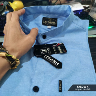 Z712 Baju koko pria KKLOW iTFASH ospot hem Koko distro polos pria lengan pendek