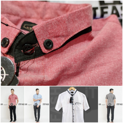 Z714 Kemeja Pria LOWRD Hem polos pria ospot lengan pendek