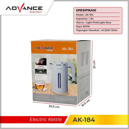 Z270 1,8L Modern Ori Advance AK184 Teko Listrik stainless steel 304 Food Grade Pemanas Air