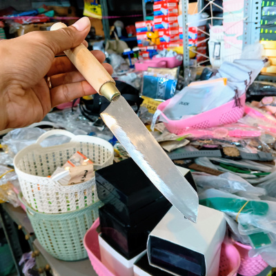 Y987 Pisau Dapur Stainless Besar Gagang Kayu Ceblok Anti Karat