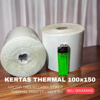 Z188 ukuran 100x150 isi 500 lembar kertas thermal label stiker lipat ROLL