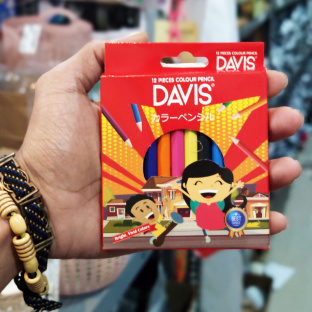 Z115 12 DAVIS PENDEK Pensil warna lukis menggambar anak