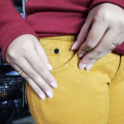 Z791 CELANA PENDEK 7/8 SOFT JEANS CELANA PENDEK WANITA KUNING KUNYIT
