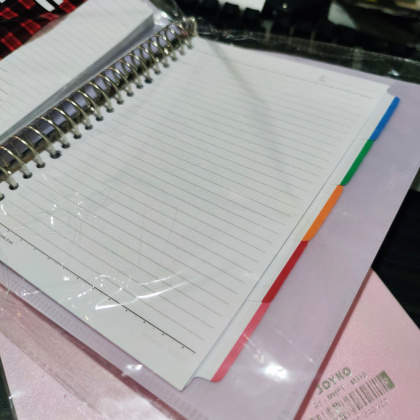Z113 A5 BUKU BINDER JOYKO cover frame mika tebal WARNA Pastel polos doff kait ring besi + sekat label