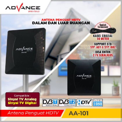 Z266 Ori Advance AA-101 Antena Indoor Outdoor 2 TV Digital Analog DVB-T2 Full HD 10M
