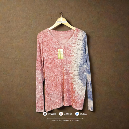 Z779 BAJU KAOS DASTER ATASAN BUSUI TIE DIE SANTUNG RAYON KAOS LENGAN PANJANG