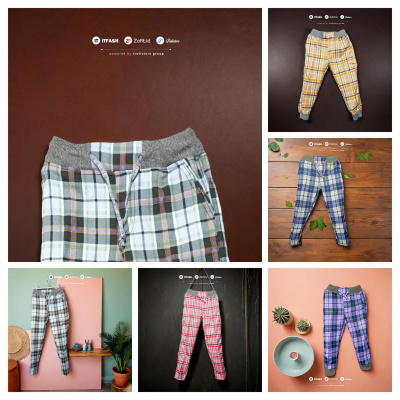 Z743 2-4TH CELANA PANJANG ANAK DRIL RIP MOTIF KOTAK BAYI BALITA PAUD TK