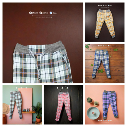 Z743 2-4TH CELANA PANJANG ANAK DRIL RIP MOTIF KOTAK BAYI BALITA PAUD TK