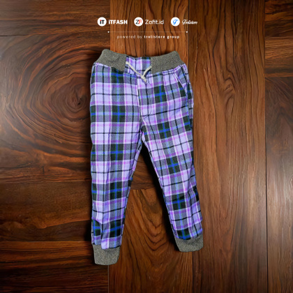 Z743 2-4TH CELANA PANJANG ANAK DRIL RIP MOTIF KOTAK BAYI BALITA PAUD TK