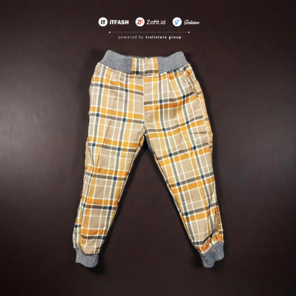 Z743 2-4TH CELANA PANJANG ANAK DRIL RIP MOTIF KOTAK BAYI BALITA PAUD TK